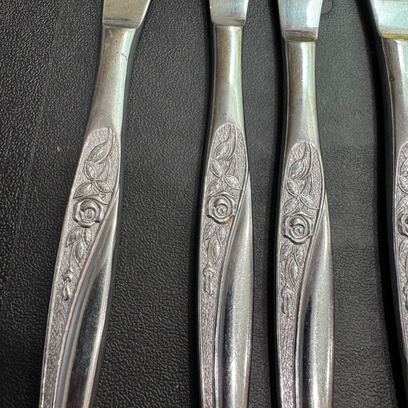 Nasco Embrace Stainless 18 Pc Flatware Set Japan Rose Floral Design Knives Forks - Picture 1 of 13